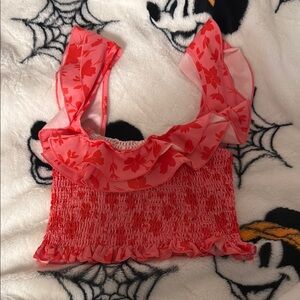 SHEIN Pink Floral Crop Top